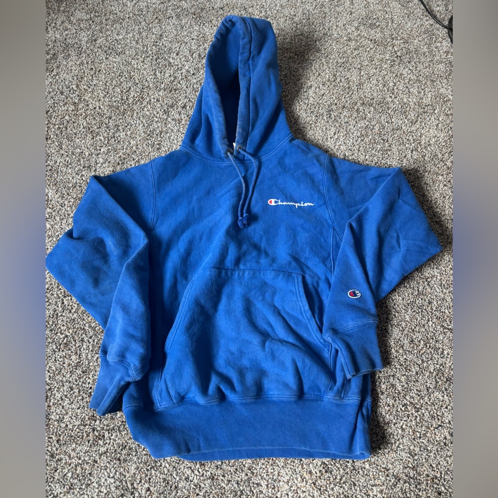 Champion Royal Blue Pullover Hoodie Preloved men’s XS extra small